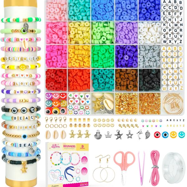 Dowsabel Clay Beads Bracelet Making Kit for Beginner